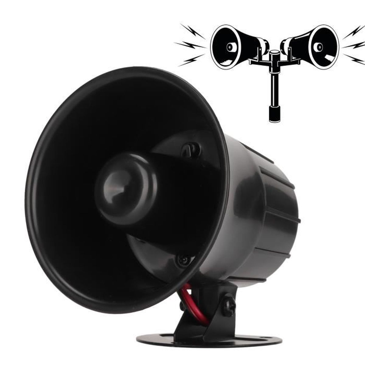 Klaxon Sirène D'alarme Sécurité Voiture - Modèle 1K0951605C - Compatible VW, Porsche - Remplacement Direct