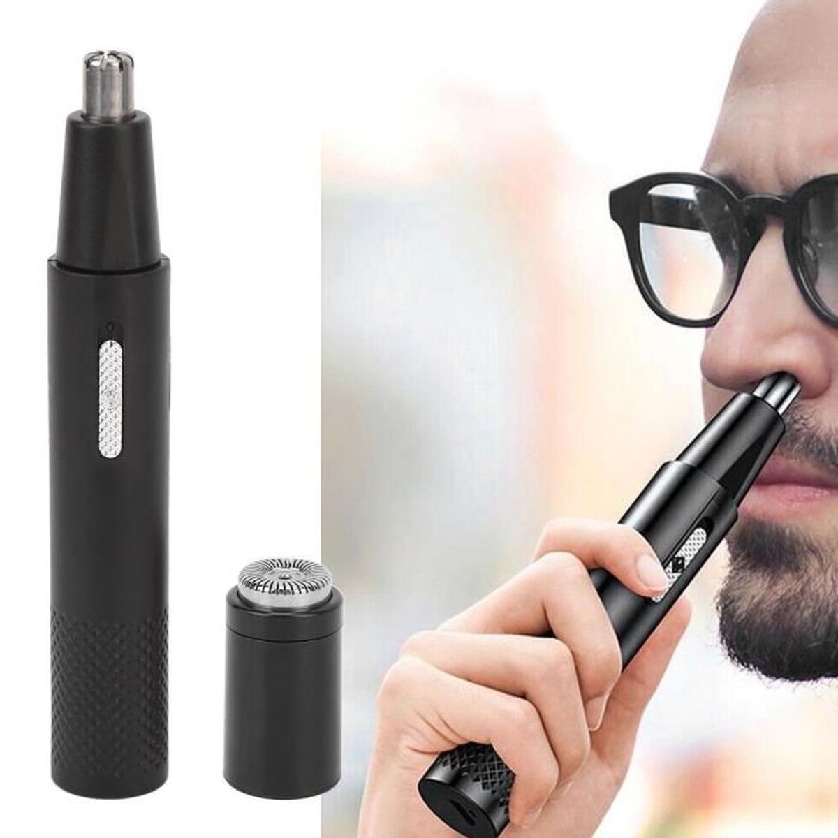 Tondeuse à poils de nez électrique 2 en 1 pour épilateur de poils de nez, mini rasoir