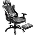 YOLEO Chaise Gaming Blanc Chaise de Bureau Pivotante Fauteuil Gamer Ergonomique avec Appui-tête et Repose-pieds Charge 150kg