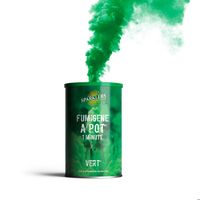 Fumigène en Pot 1 MINUTE couleur Vert - Allumage à mèche, durée 60 secondes,