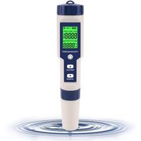 Testeur de Qualité de l'eau 5 en 1, Testeur PH Mètre Précis Compteur TDS EC mètre et Stylo de Test de température avec LCD A206