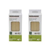 Lot de 2 boites de 50 pailles en papier rigide brun Fackelmann Eco Friendly 9986850