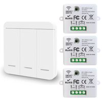 DieseRC Mini commutateur WiFi sans fil télécommande RF 2500W 10A 3 récepteurs avec 1 interrupteur mural sans fil contrôle intell20