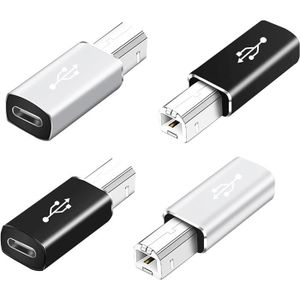 CÂBLE INFORMATIQUE Lot de 4 adaptateurs USB C vers USB B Femelle pour