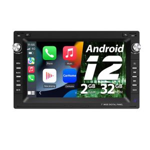 AUTORADIO Junsun Autoradio Android 12 avec Carplay, Android Auto, Bluetooth, FM, RDS, 7 Pouces 2G+32G pour VW Passat B5 Golf Polo MK4 T5