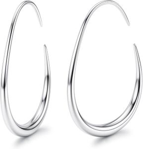 Boucles D'oreilles Créoles Femme En Argent 925/1000 - Diamètre 33mm X 30mm - Neuf Avec étiquettes