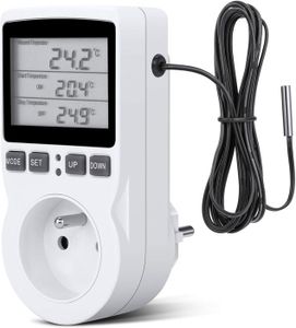 Hygrostat Prise Programmable Régulateur Température Humidité Numérique 230V - Prise Hygrostat Avec Alarme Thermostat Chauffage Au Sol
