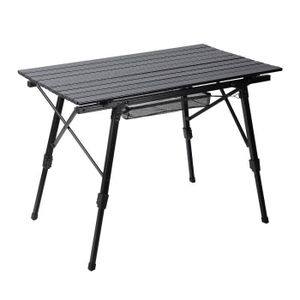 TABLE DE CAMPING Randaco Table de camping 91x50cm, 2 Hauteur réglable, Table pliante d'appoint portable - Nero TABLE DE PIQUE-NIQUE SANS CHAISE