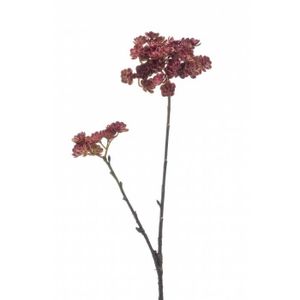FLEUR ARTIFICIELLE artplants Branche d'echeveria artificielle KALUPA, rouge bordeaux, 50cm - Plante grasse artificielle - Plante succulente artificie