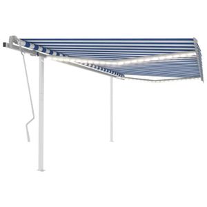 STORE - STORE BANNE  Store Banne de Jardin - 3951®{Promo} NEUF - Unique & Moderne avec LED - 4x3,5m - Bleu et blanc