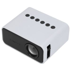 Vidéoprojecteur ETO- Mini projecteur Projecteur LED, 1080P Vidéoprojecteur Home Cinéma 4.3 X 3.5 X 2in, video videoprojecteur Prise UE blanche