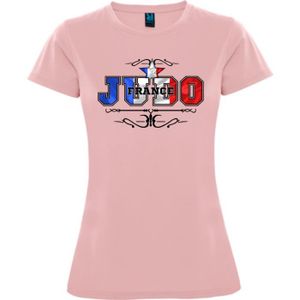 T-SHIRT MAILLOT DE SPORT T-shirt femme rose Judo Mode Camouflage - Manches courtes - Respirant