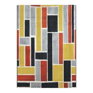 TAPIS DE COULOIR LABYRINTH - Tapis lumineux effet laineux motifs labyrinthe multicolore 160 x 230 cm