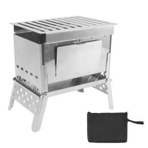 BARBECUE VGEBY gril à charbon de bois portable Barbecue pliable en acier inoxydable Portable Barbecue détachable cuisinière pour jardin