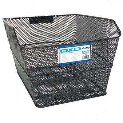 Panier Vélo Arrière 45,5x32,5x15 Cm - Capacité 25 Kg Amovible - Compatible VTT Et Vélos Route - Fer Noir