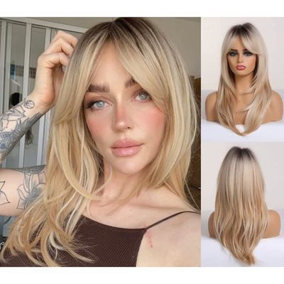 Perruque femme store blonde mi longue