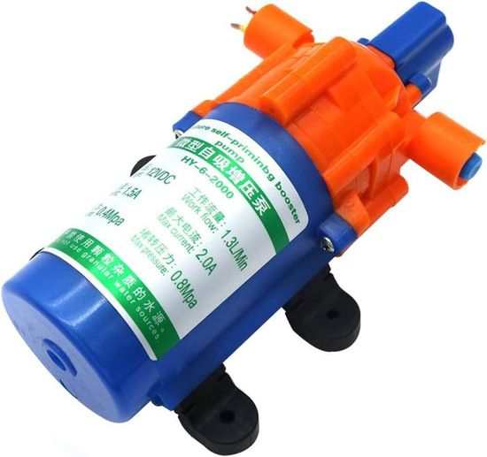 Pompe Haute Pression 12V 60W 5L/min - Pompe à Membrane Avec Pressostat - Idéal Camping & Jardin
