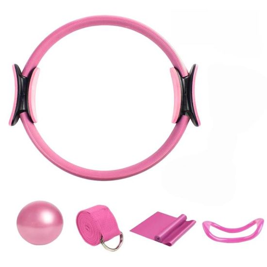 Kit Pilates Yoga 5 Pièces Pour Femme – Anneau, Ballon, Bande Résistance, Ceinture, Housse, Pour Maison, Voyage Ou Studio
