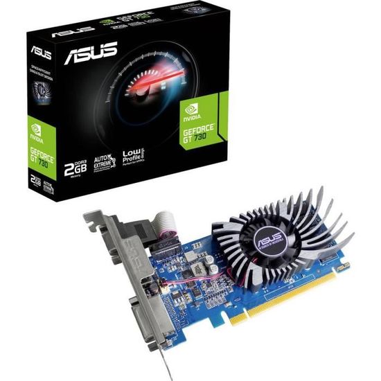 Asus Carte graphique Nvidia GeForce GT730 2 GB RAM DDR3 VGA, DVI, HDMI™