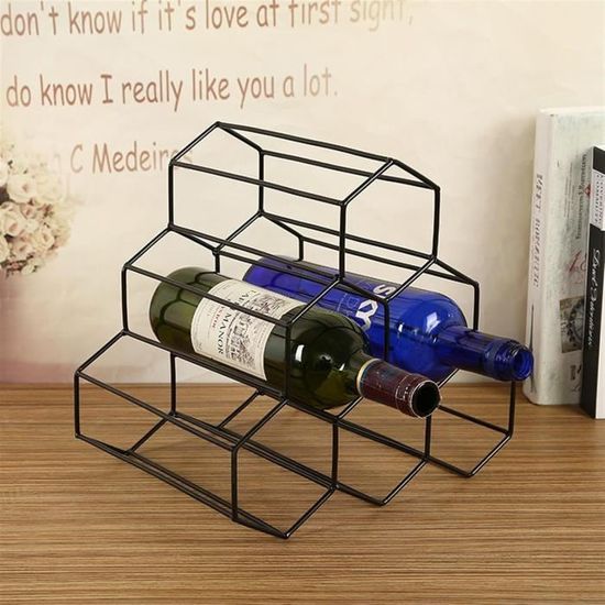 Porte-bouteille à vin type chariot métal doré , manche couve