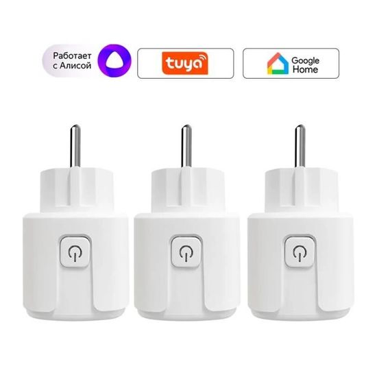 Lot De 2 Prises Connectées Meross WiFi 16A Type F - Mesure Énergie, Alexa, Google Home, Contrôle à Distance