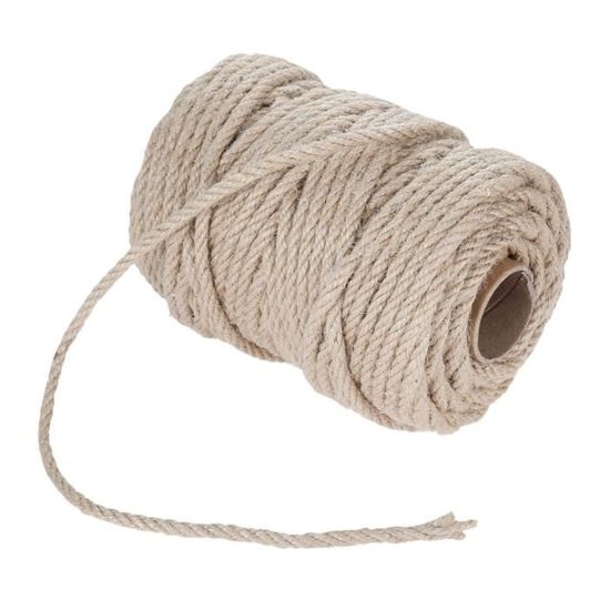 Rouleau Ficelle De Jute Polyester 2 Mm X 100 M - Corde Robuste Gris Pour Bricolage, Macramé, Décoration Jardin, Emballage Cadeaux Et Artisanat