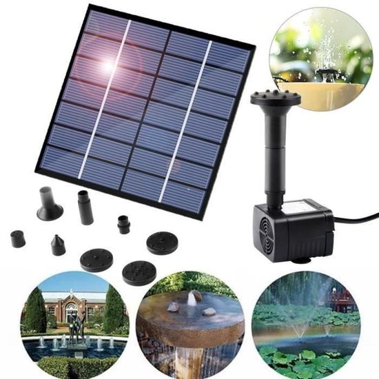 Pompe à Eau Solaire 200L/H - Fontaine Pour Bassin, Aquarium Ou Jardin - Submersible Et écologique