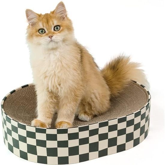 Griffoir Ovale Pour Chat En Sisal - 2 En 1 Grattoir Et Lit, 41x31cm, Base Antidérapante - 5
