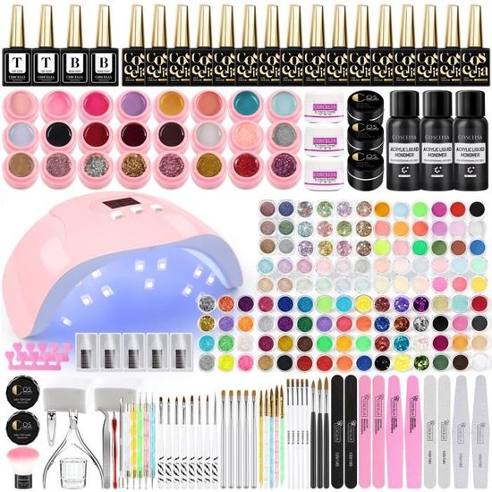 COSCELIA Kit de Manucure Complet Vernis a Ongles Nail UV Gel Nail