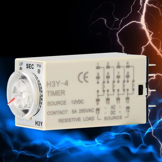 Relais Temporisé électronique H3Y-2 36V - Délai 0-10s - 8 Broches - Pour Automatisation Industrielle - AC 24V