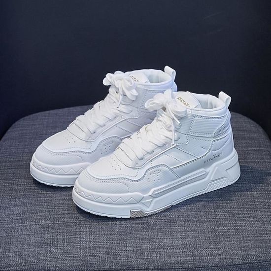 Baskets Toile Blanche Femme - Chaussures Sport Décontractées Avec Paillettes - Pour Marche Quotidienne