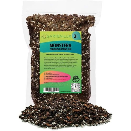 Garten Lux Premium Monstera Terreau pour Plantes Carnivores Paquet de 2 litres Sol à ainage
