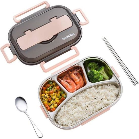 Lot De 2 Lunch Box Inox Bento – 1,2L Et 1,7L, Acier Inoxydable 316L, Compatibles Micro-ondes Et Frigo, Idéales école/travail