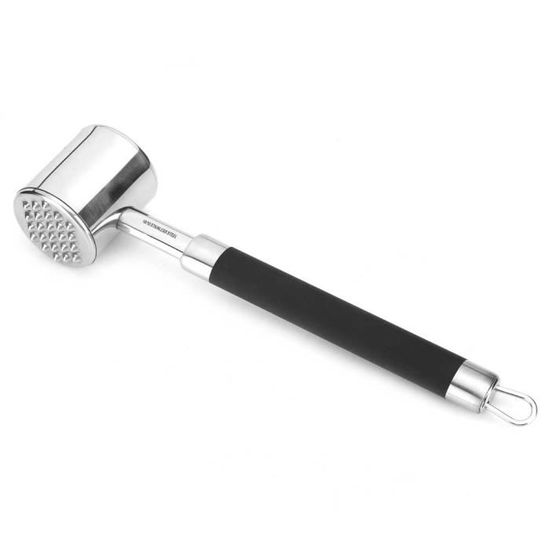 Marteau à Viande En Inox Double Face - 27 Cm, Côté Pointes Et Côté Plat, Pour Attendrir Steaks, Poulet, Schnitzel...