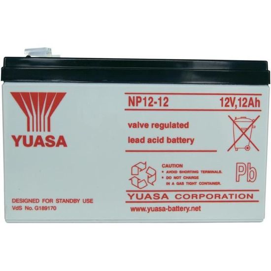 Batterie plomb 12 V 12 Ah Yuasa NP12-12 - Cdiscount Bricolage