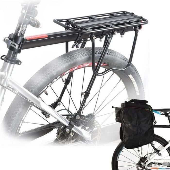 XX Porte Bagage Vélo Arrière Transporteur Porte-Bagages VTT Universel en Aluminium Capacité de 50 kg Siège arrière