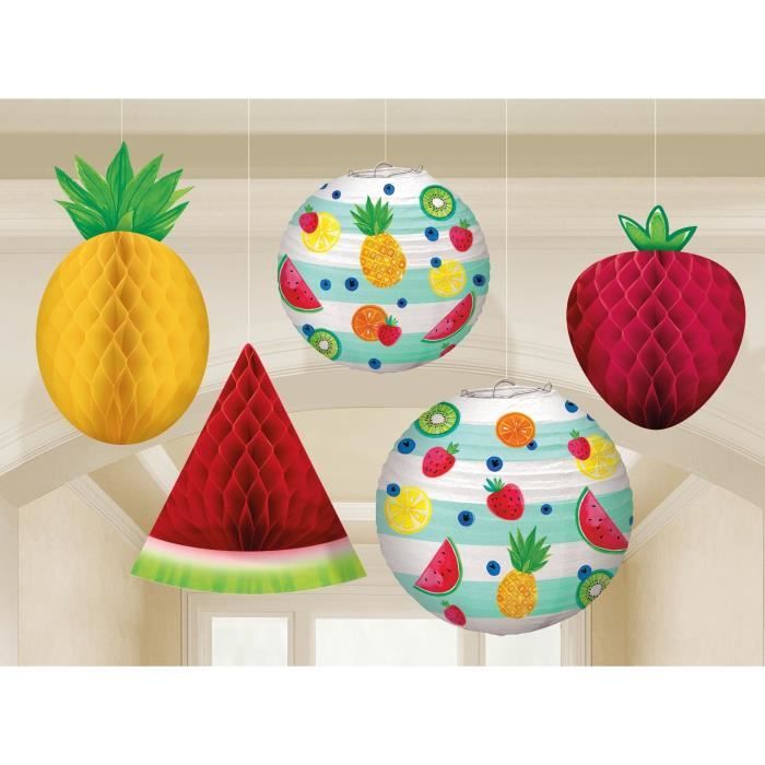 AMSCAN Lot de 5 Décorations Alvéoles Hello Summer