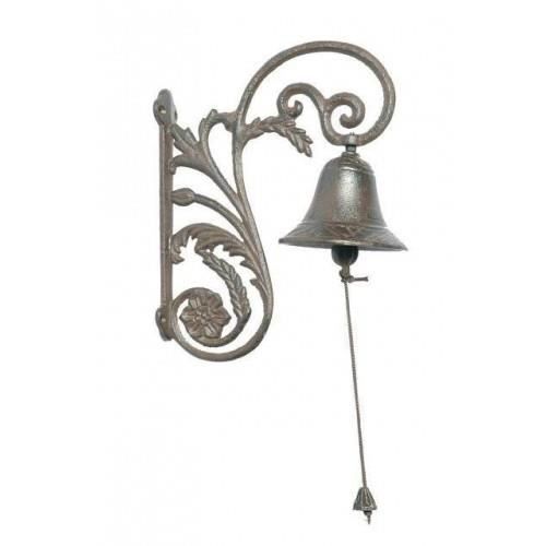 Cloche de porte volute antique fonte