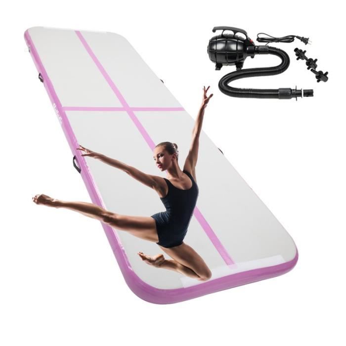 Gymnastique Gonflable avec Pompe Pratique et Durable Piste Gonflable Air Track pour Gymnaste Yoga 300 x 100 x 10 cm Gris et violet