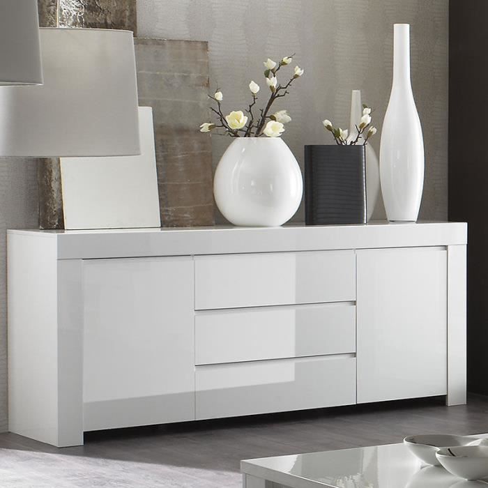 Buffet avec tiroirs blanc laqué TRIPOLI 2