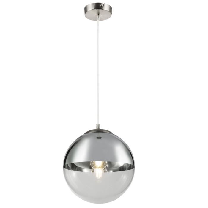 Suspension LED, boule de verre, chrome, clair, D 25 cm, VARUS