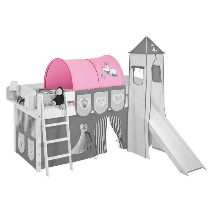 Tunnel Frozen rose - pour Lits surélevé ludique et Lits superposés - LILOKIDS - Disney accessoires pour lit mezzanine de societé Kla