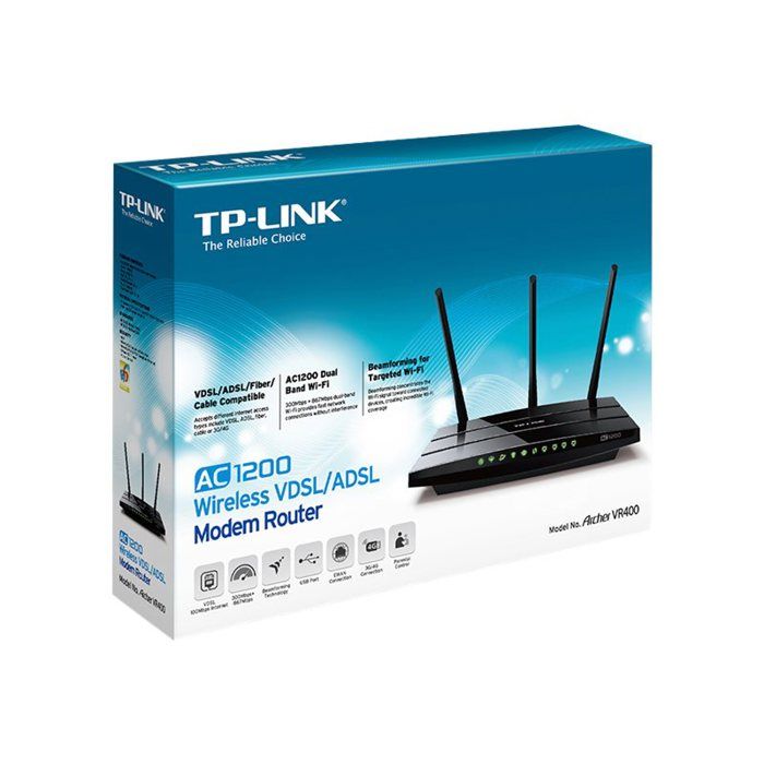 Routeur Adsl Tp-link Archer Vr400 Vdsl/adsl Modem 4xglan, Wifi 2,4 Ghz Et 5ghz, Dsl, Interne, Ap/client/routeurs, Double Bande 2,4