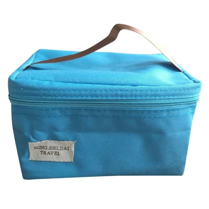 Sac à Lunch Portable,Nouveau pratique petit Portable étanche sacs isothermes canettes vin nourriture frais garder - Type Bleu