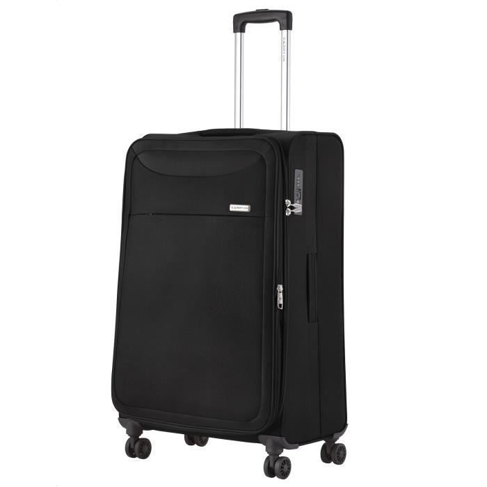 CarryOn Air Valise souple 77 cm - Trolley avec serrure TSA et doublure intérieure - Tirette antivol - Noir