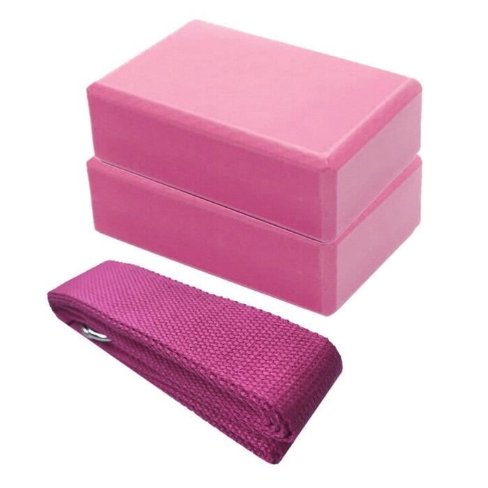 Pack De 2 Blocs Yoga Et Ensemble Sangles Avec Anneau En D Brique Mousse Eva Haute Densité @woz737