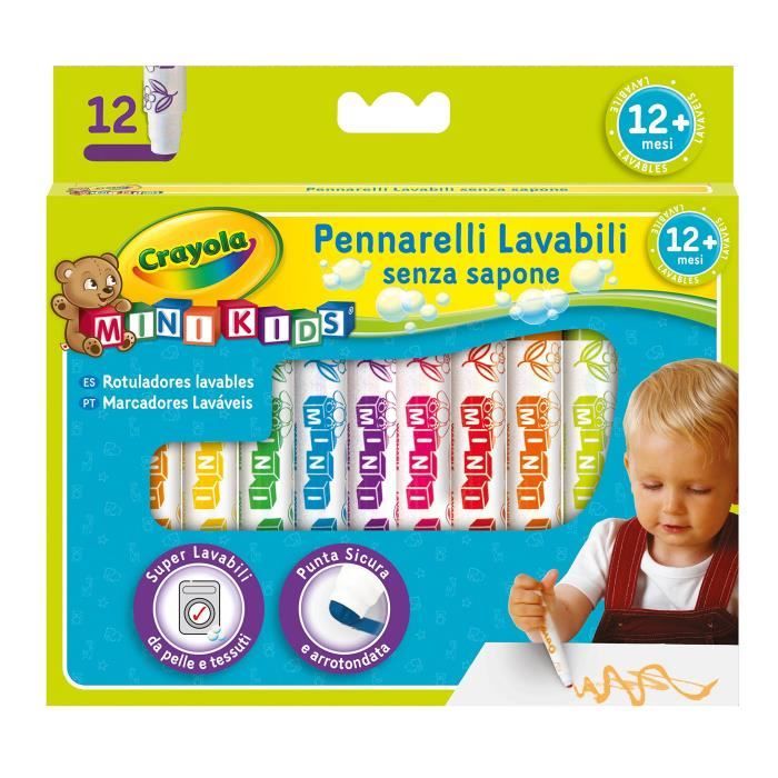 Crayola Mini Kids - Loisirs Créatifs - 12 feutres lavables - dès 1 an
