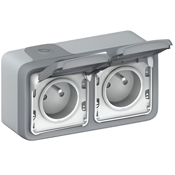 Legrand - Double prise étanche Plexo 2 * 2 P + T