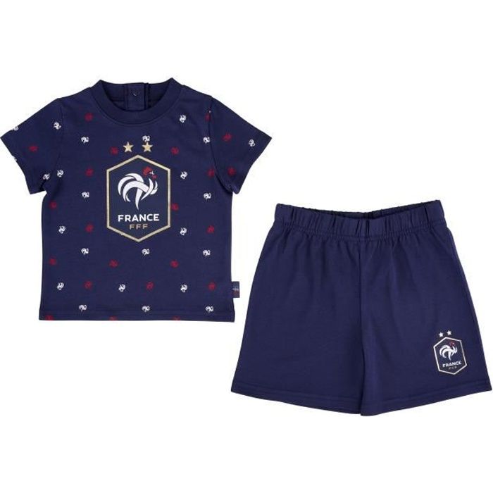 Ensemble t-shirt short bébé garçon FFF - Collection officielle Equipe de France de Football