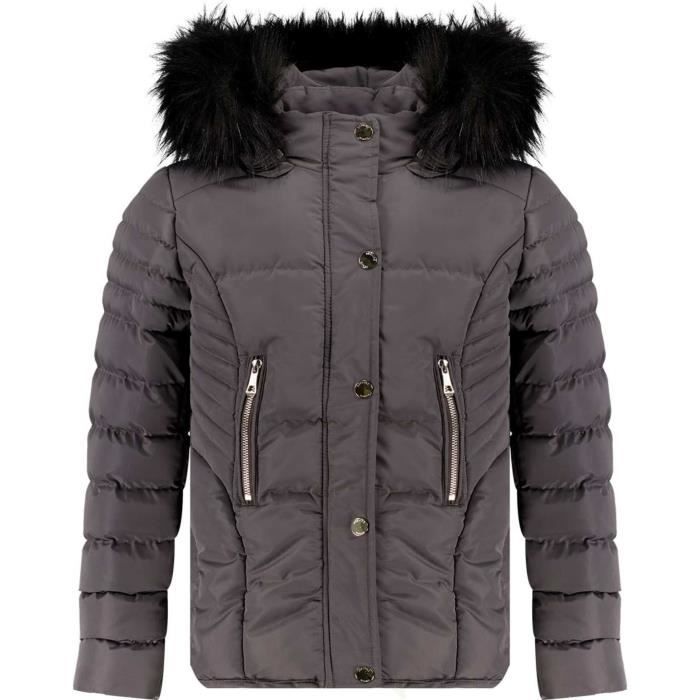 Doudoune fille Deeluxe leona - gris/anthracite - 12 ans